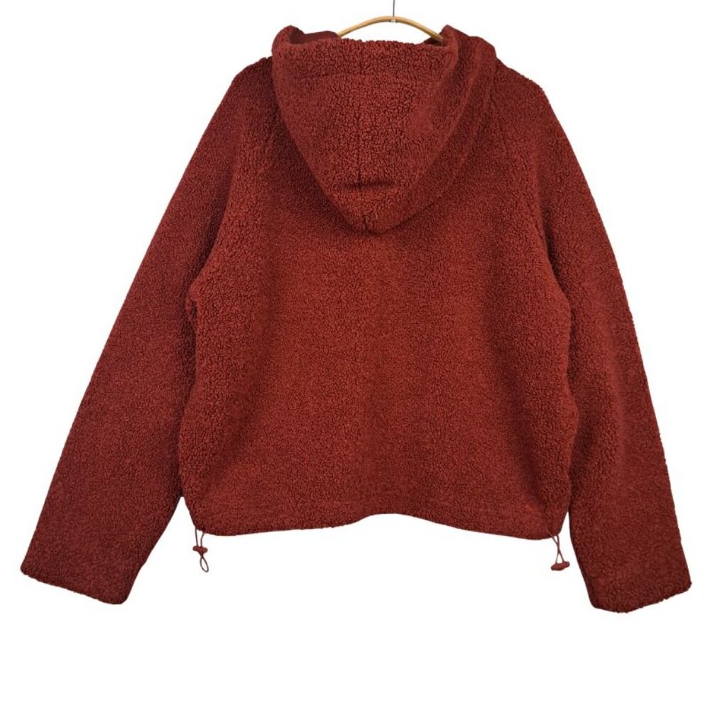 Vince Cozy Faux Fur Hoodie In Cordovan Size M - Picture 3 of 11